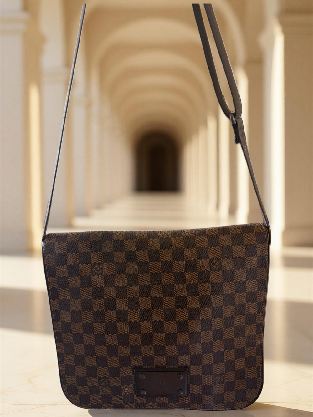 Louis Vuitton Damier Ebene Checkered Crossbody Messenger Bag